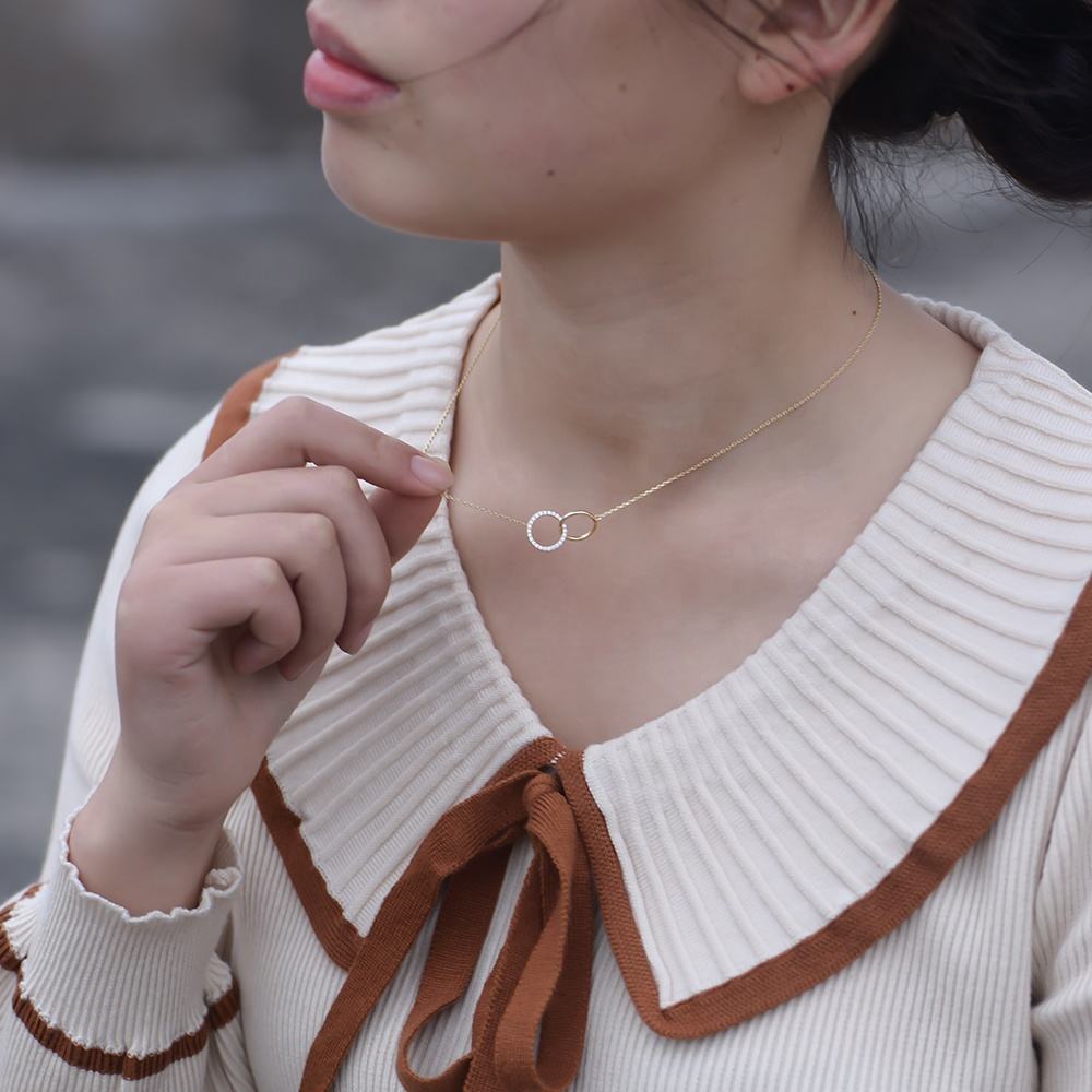 Ronde Cirkel Cubic Zirconia Ketting
