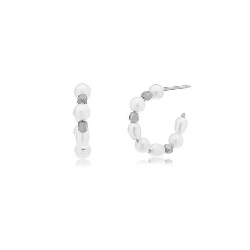 Handcrafted Pearl Hoop Earrings