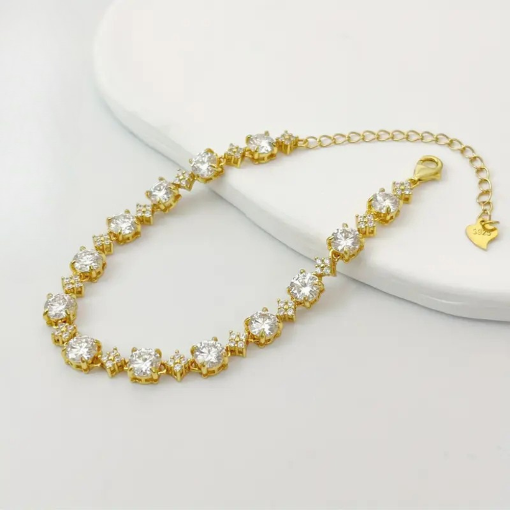Vergulde Moissanite Tennisarmband in Goud