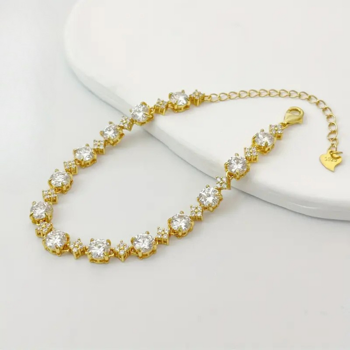 Vergulde Moissanite Tennisarmband in Goud