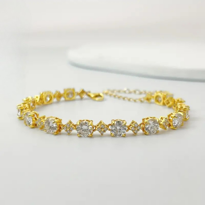 Vergulde Moissanite Tennisarmband in Goud