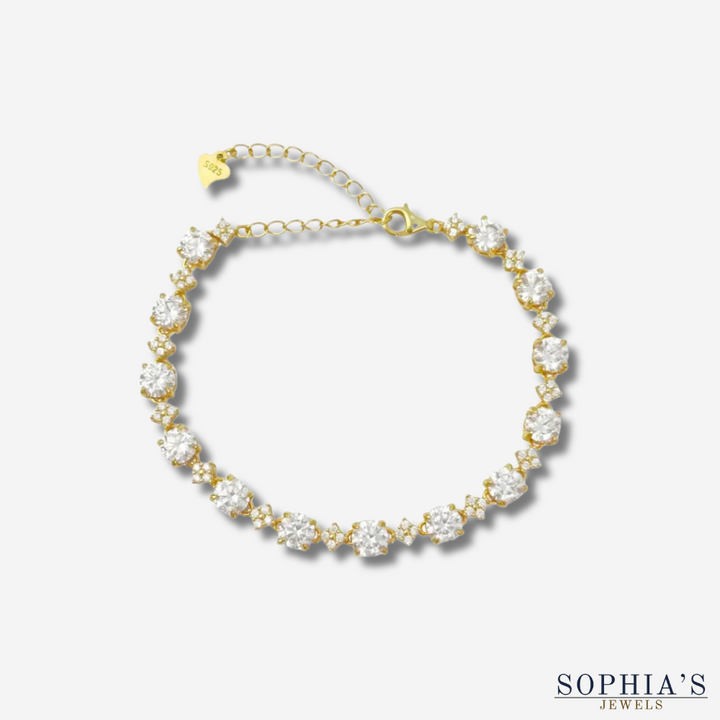 Vergulde Moissanite Tennisarmband in Goud