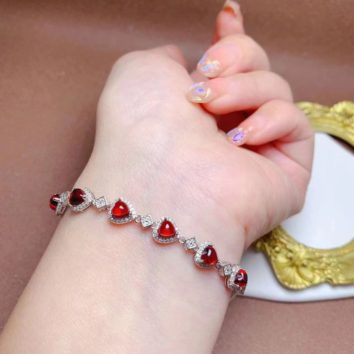 Natuurlijke Granaat Vriendschapsarmband met Charms