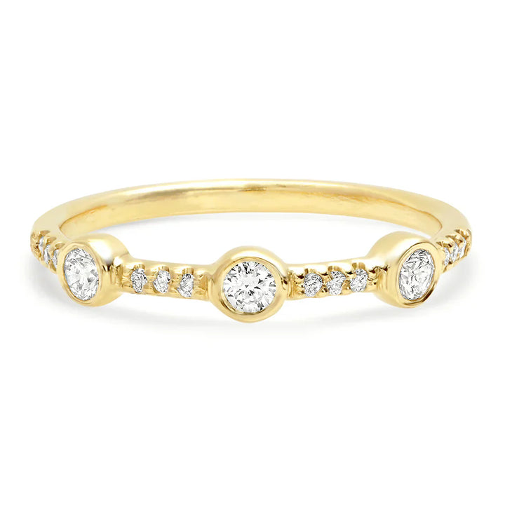 Vintage Guld & Zirkonium Ring Sæt