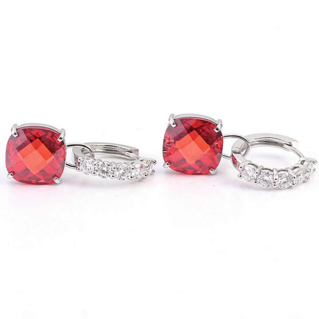 Rubin & Diamant Stud Øreringe
