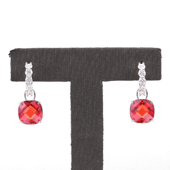 Rubin & Diamant Stud Øreringe