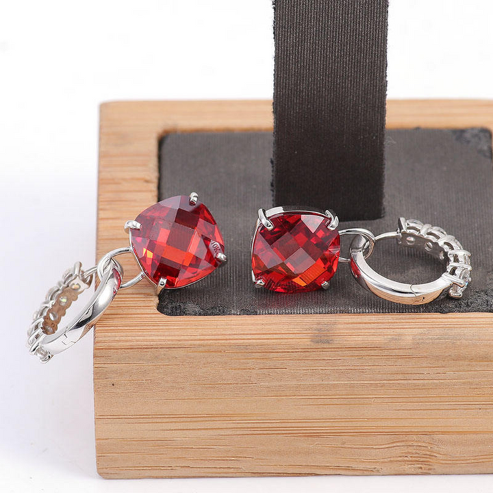 Rubin & Diamant Stud Øreringe