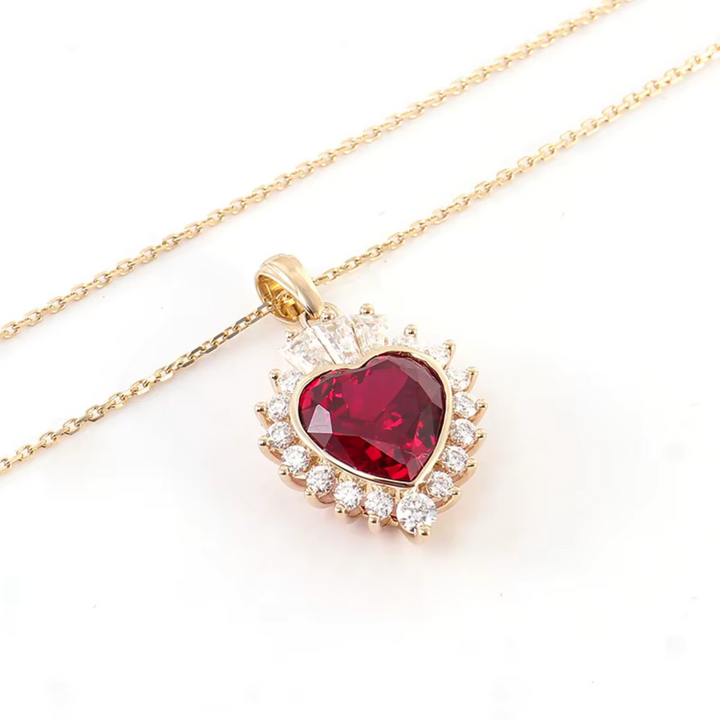 Ruby & Moissanite Sten Halskæde