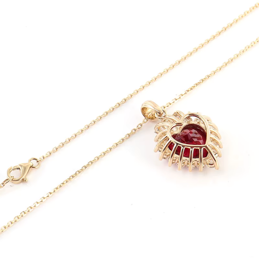 Ruby & Moissanite Sten Halskæde