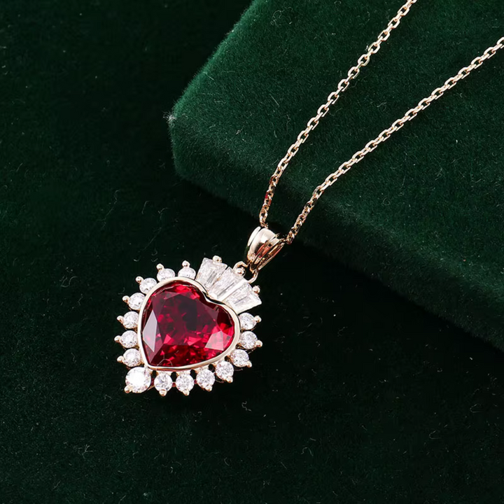 Ruby & Moissanite Sten Halskæde