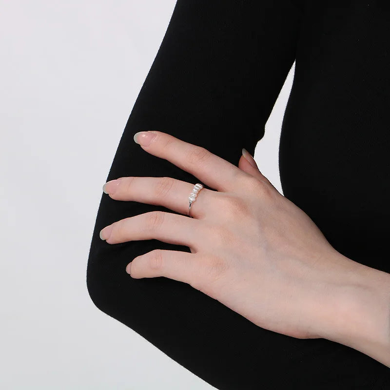 Golden Pearl Charm Ring