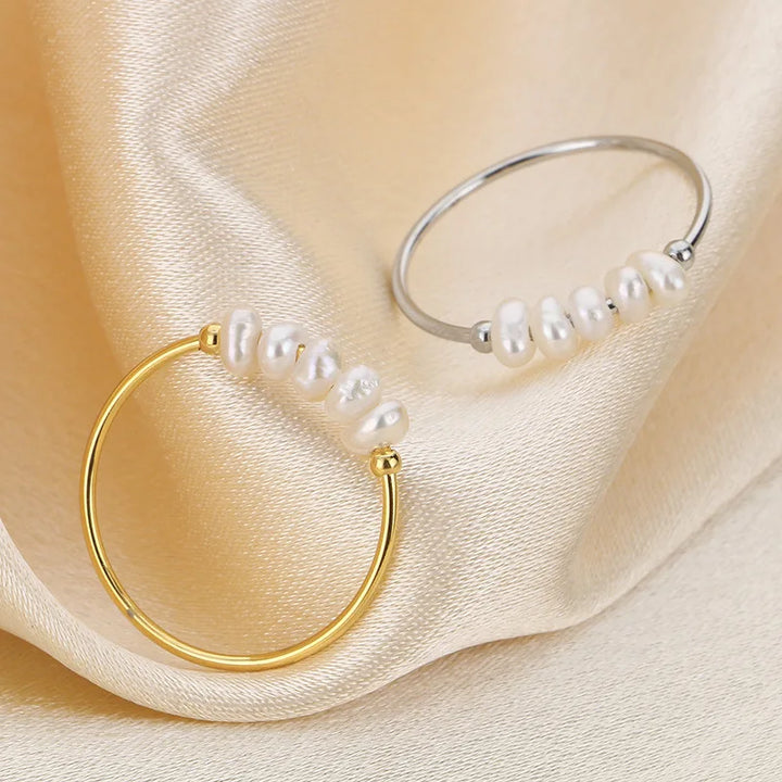 Guld Perle Charm Ring