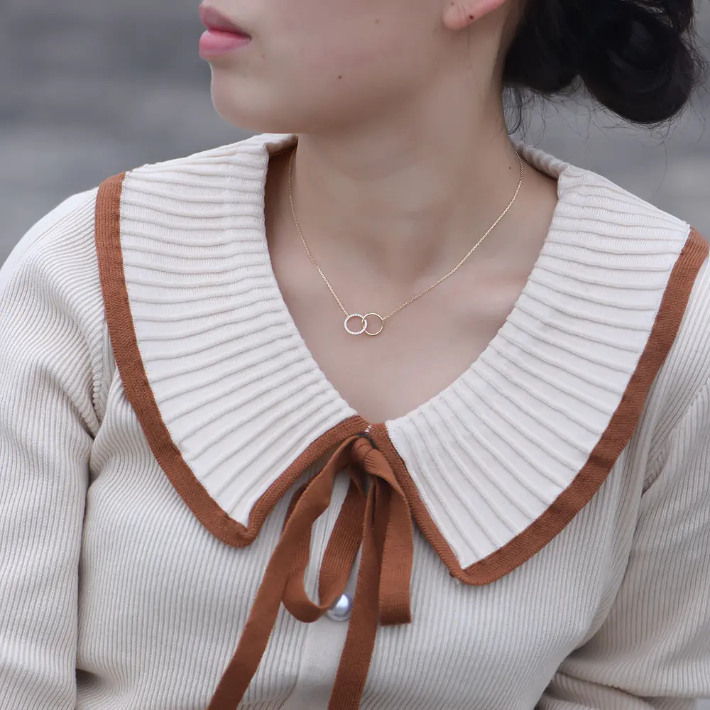 Ronde Cirkel Cubic Zirconia Ketting