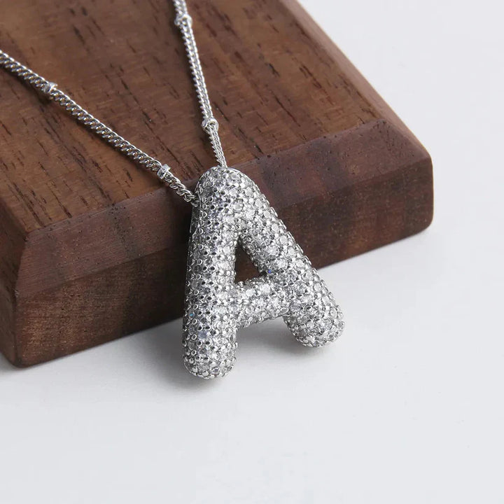 Bubbel Letter Initial Halsketting Set