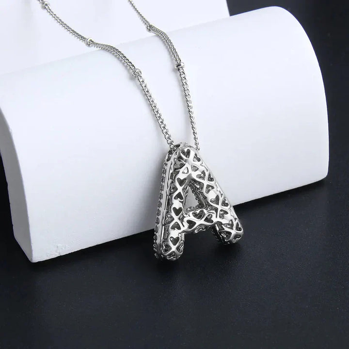 Bubbel Letter Initial Halsketting Set
