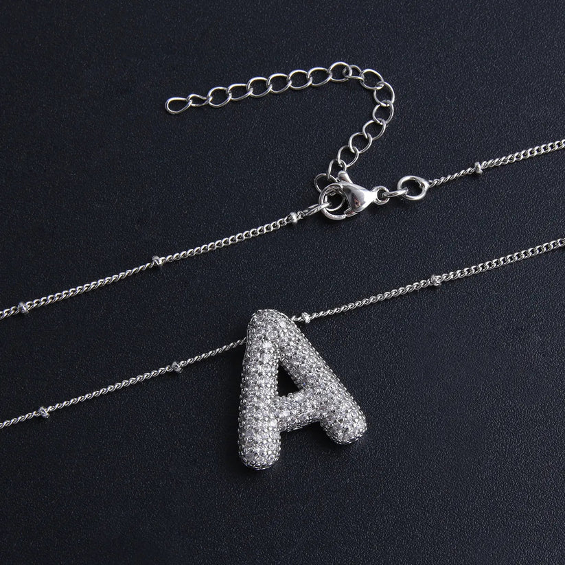 Bubbel Letter Initial Halsketting Set