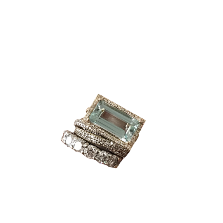 Vintage Zilveren Ringenset met Turkoois Glas