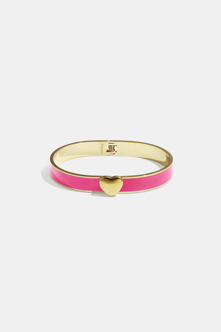 Stainless Steel Colorful Heart Bangles - 0.9cm