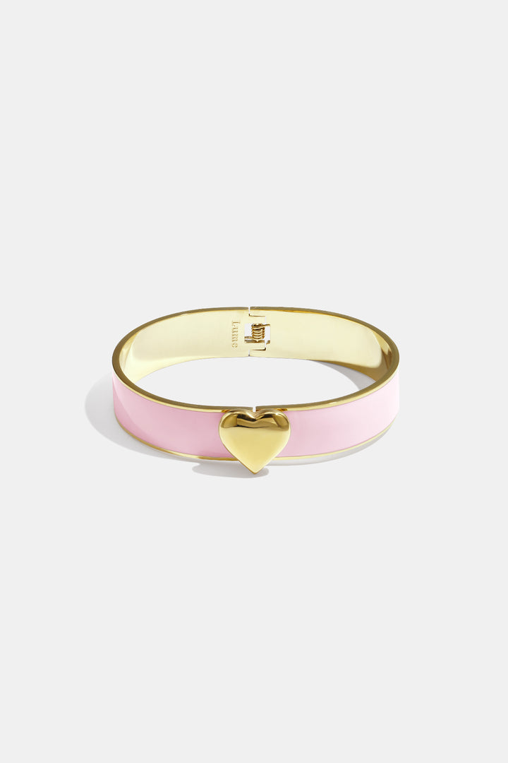 Stainless Steel Colorful Heart Bangles - 1.3cm
