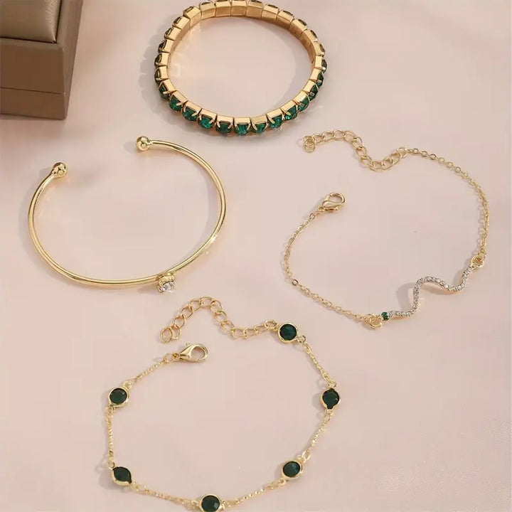 Set van Groene Steenarmbanden