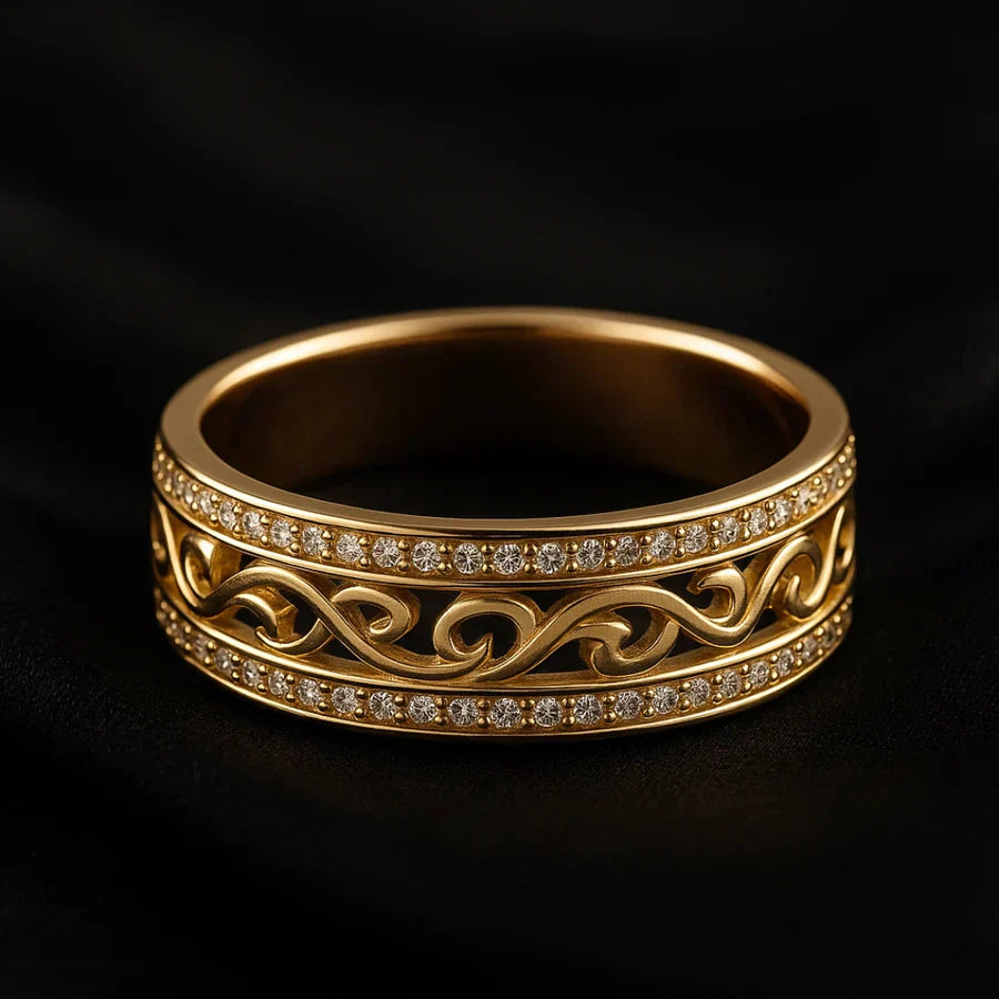 Gold Hollow Lily Ring