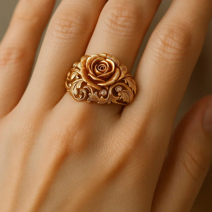 Gylden Blomster Ring