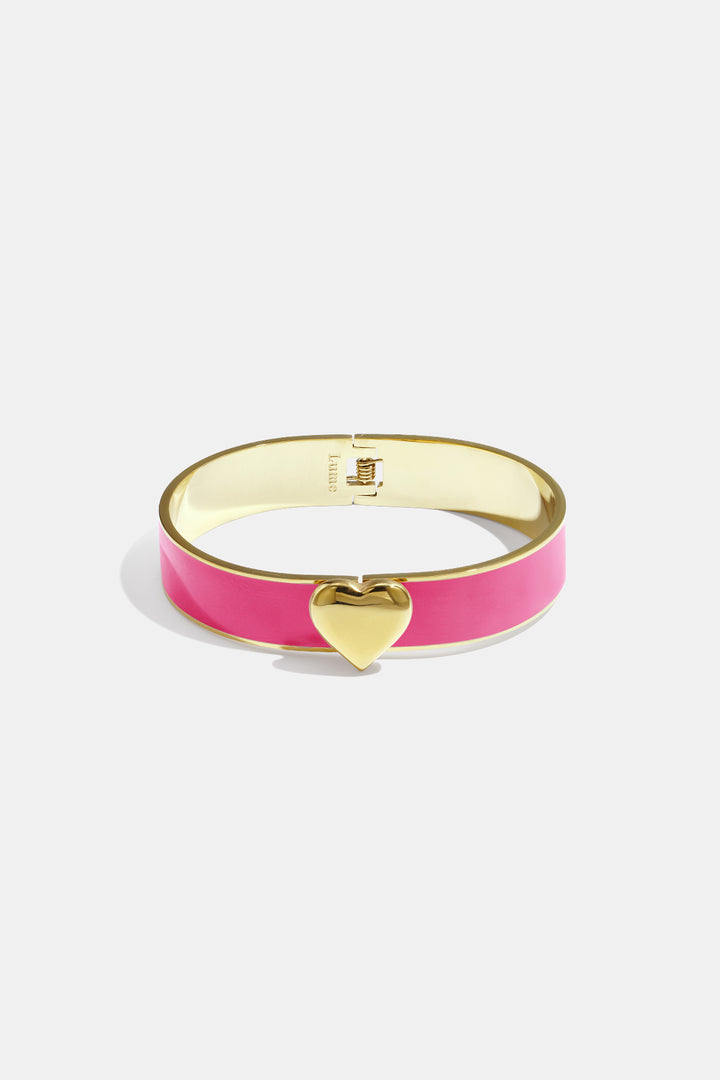 Stainless Steel Colorful Heart Bangles - 1.3cm