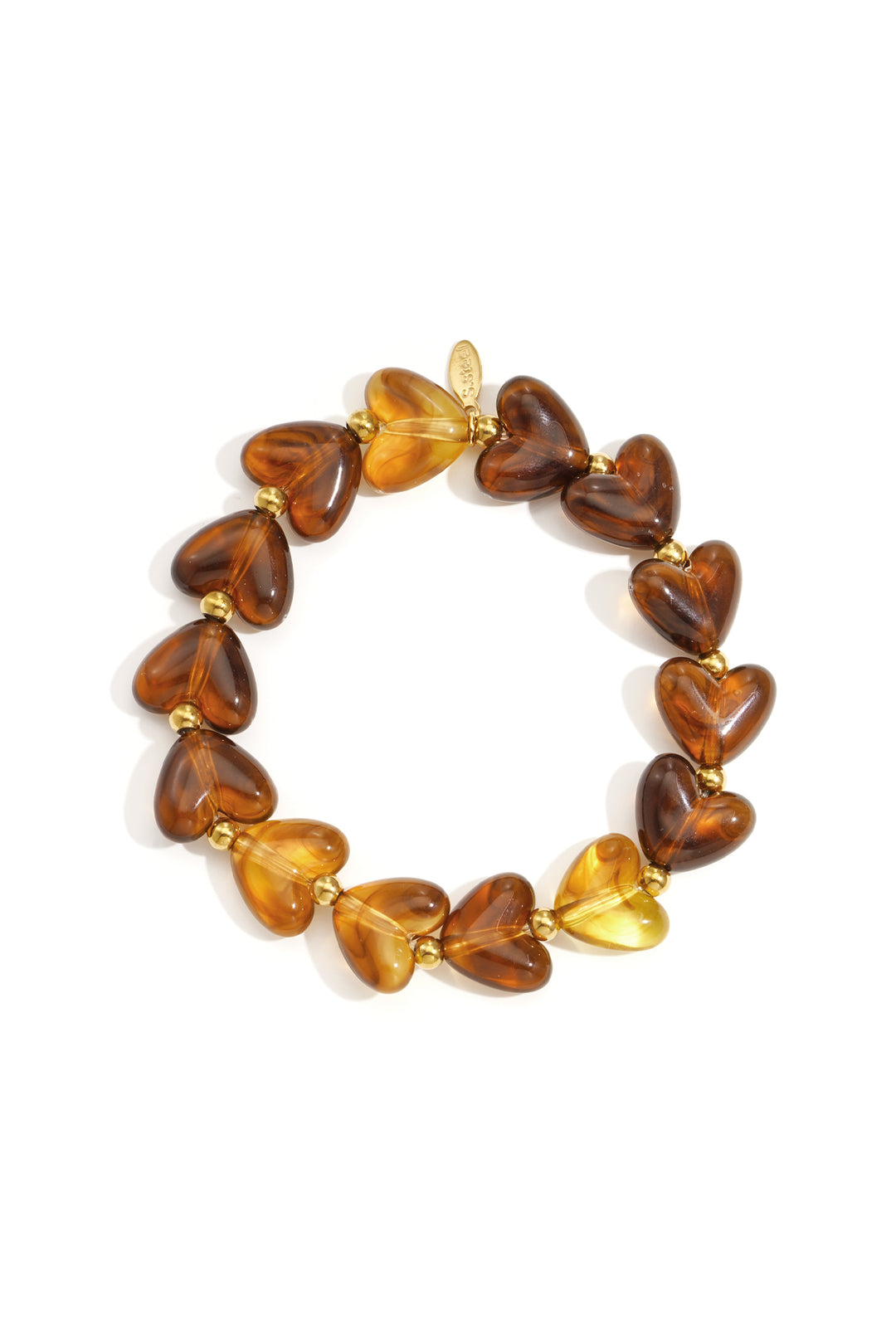 Elastic heart beaded bracelet
