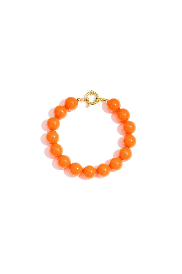 Necklace with medium beads and front closure-12mm