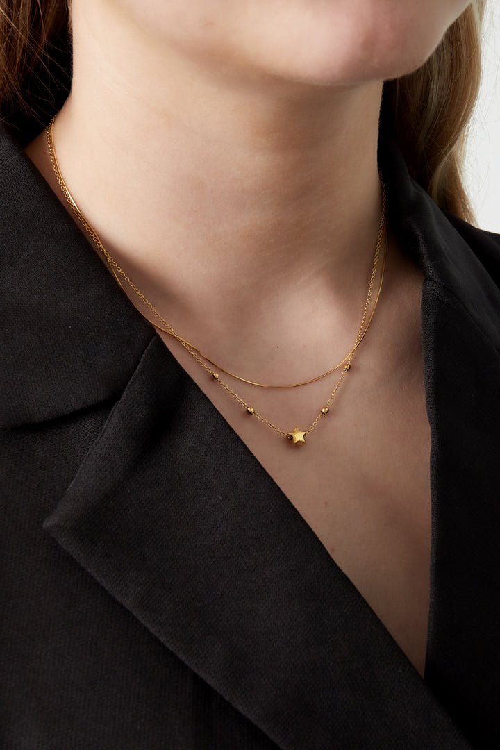 Double Layered Star Necklace