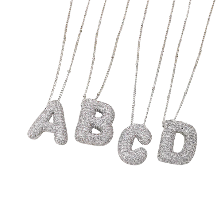 Bubbel Letter Initial Halsketting Set