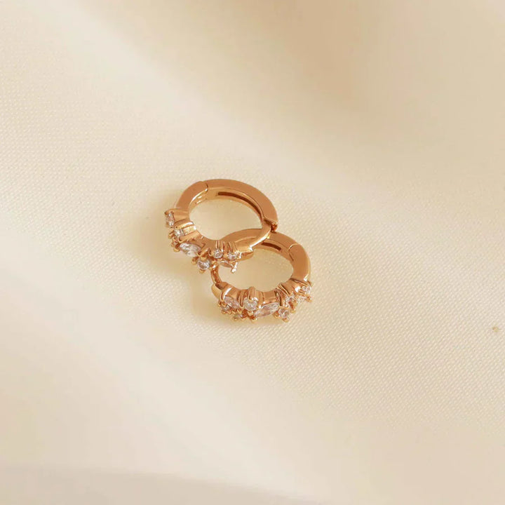 Crystal Cluster Hoop Earrings