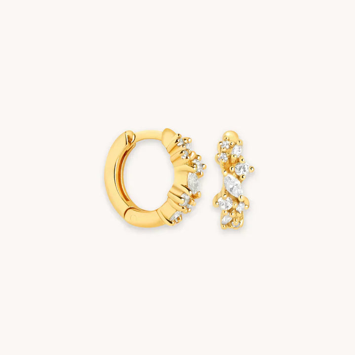 Crystal Cluster Hoop Earrings