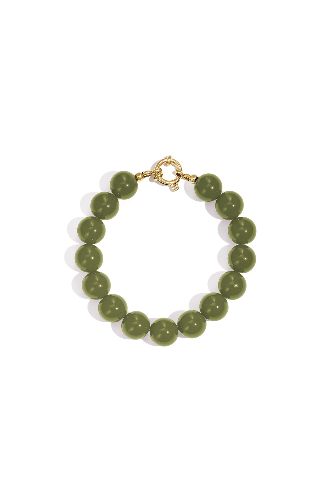Necklace with medium beads and front closure-12mm