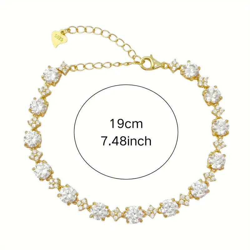Vergulde Moissanite Tennisarmband in Goud