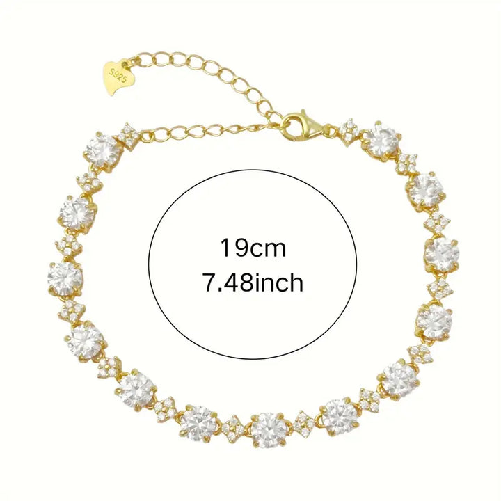 Vergulde Moissanite Tennisarmband in Goud