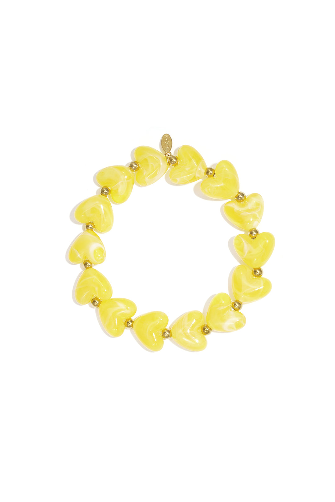 Elastic heart beaded bracelet