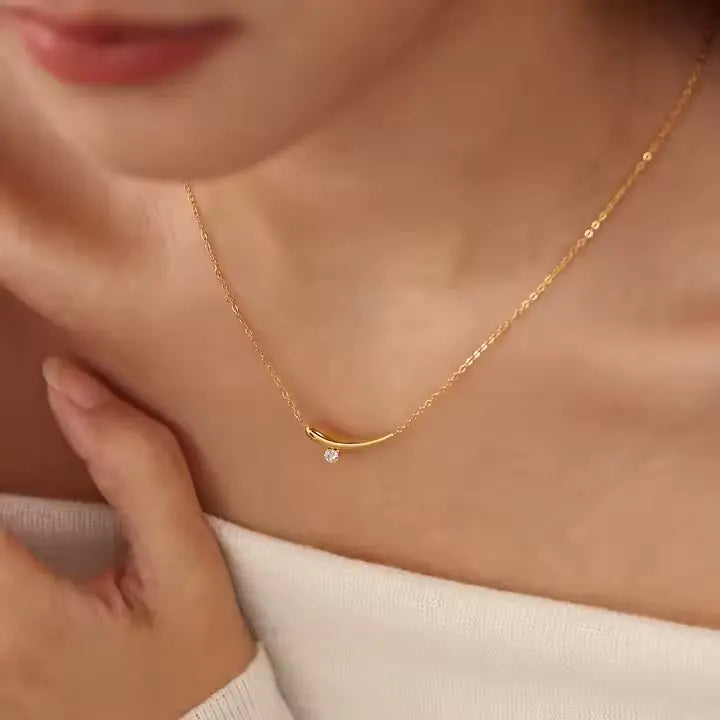 Gouden Zirkonia Ketting