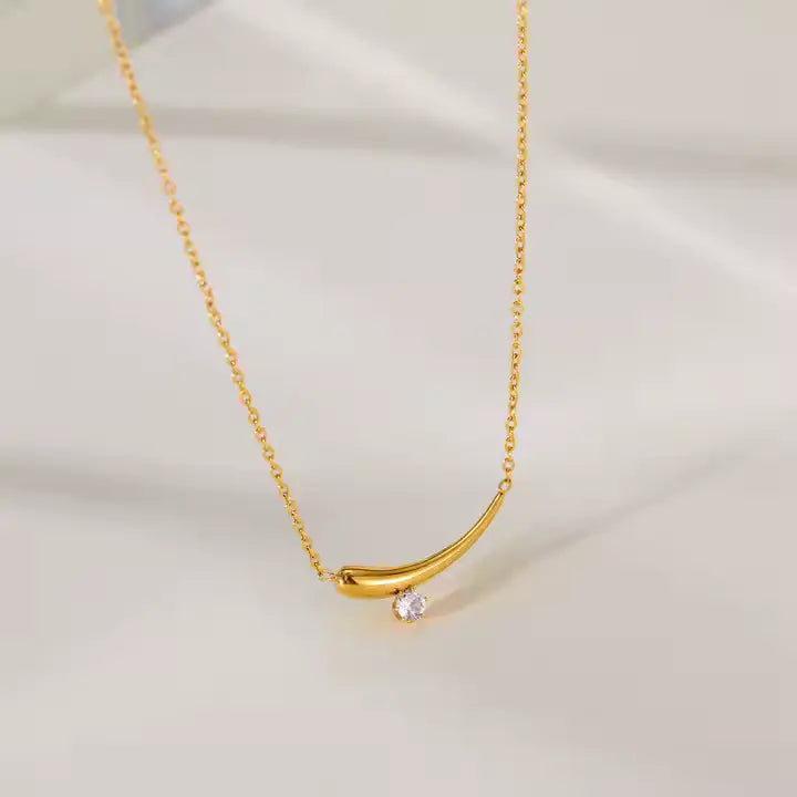 Gouden Zirkonia Ketting