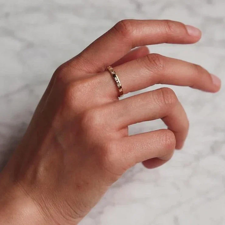 Antique Gold and Zirconia Ring