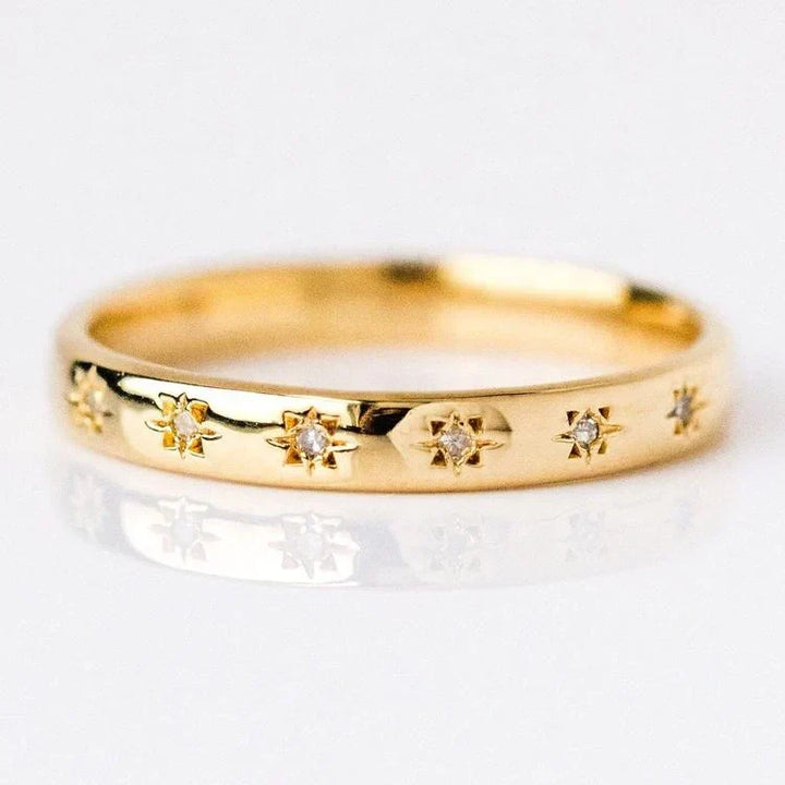 Antique Gold and Zirconia Ring