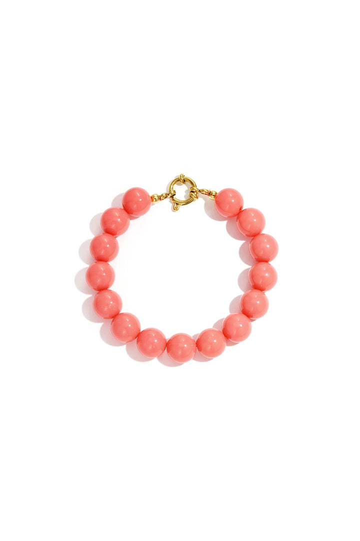 Necklace with medium beads and front closure-12mm