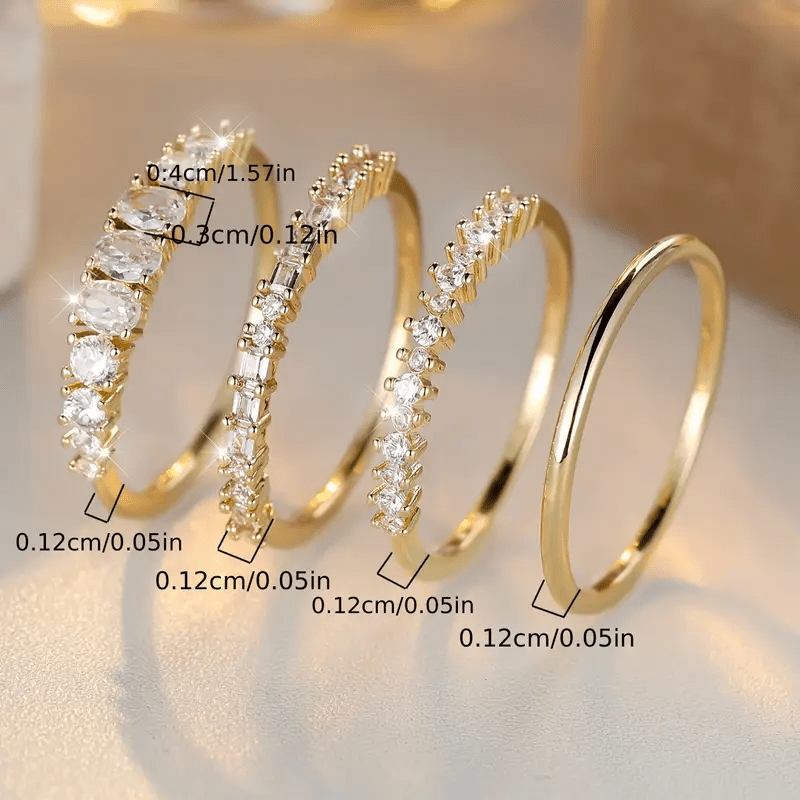 14k Gold Zirconia Stacking Ring