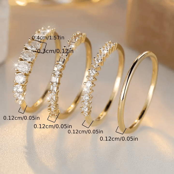 14k Gouden Zirkonia Stapelring