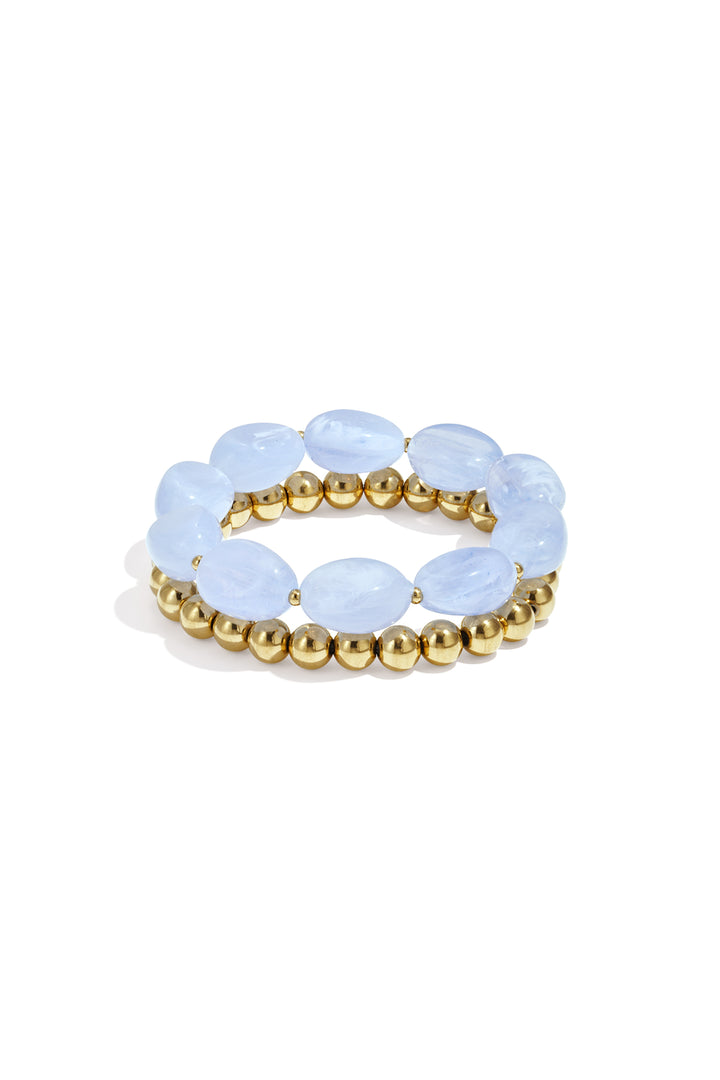 Bracelet set with organic beads
