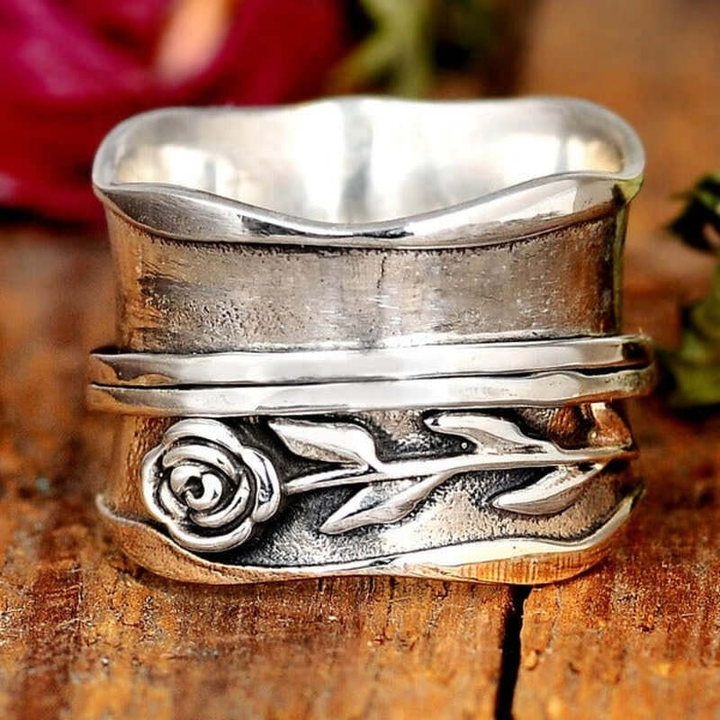 Retro Silver Flower Ring