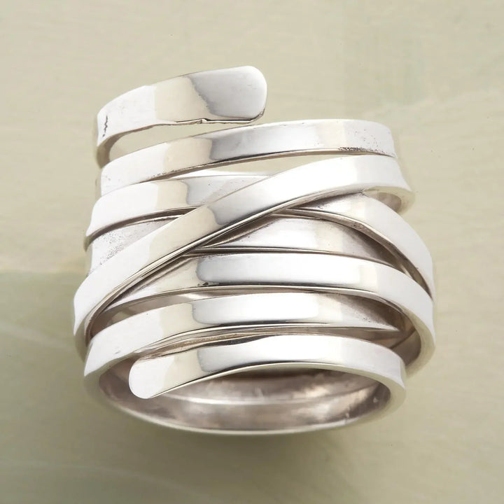Vintage Tykt Lag Sølv Ring