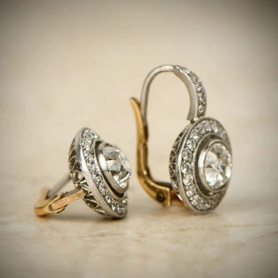 Retro Goud & Zilver Kristal Oorbellen