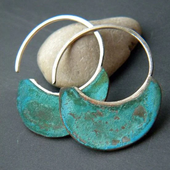 Retro Turquoise Slide Oorbellen