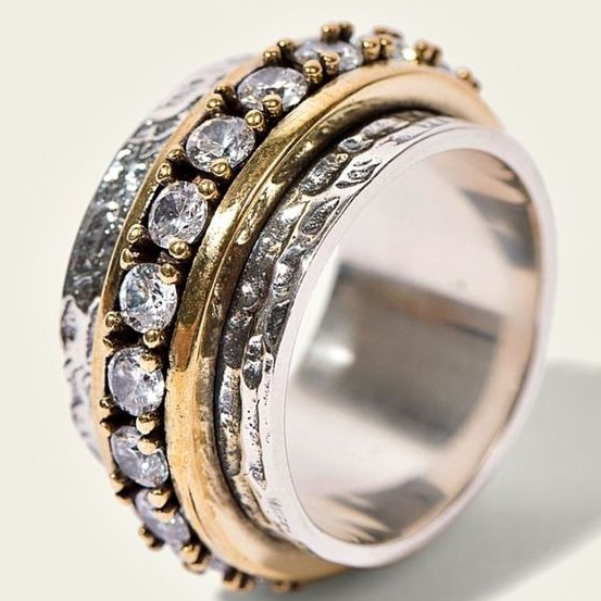 Klassieke Gouden en Zilveren Vintage Ring